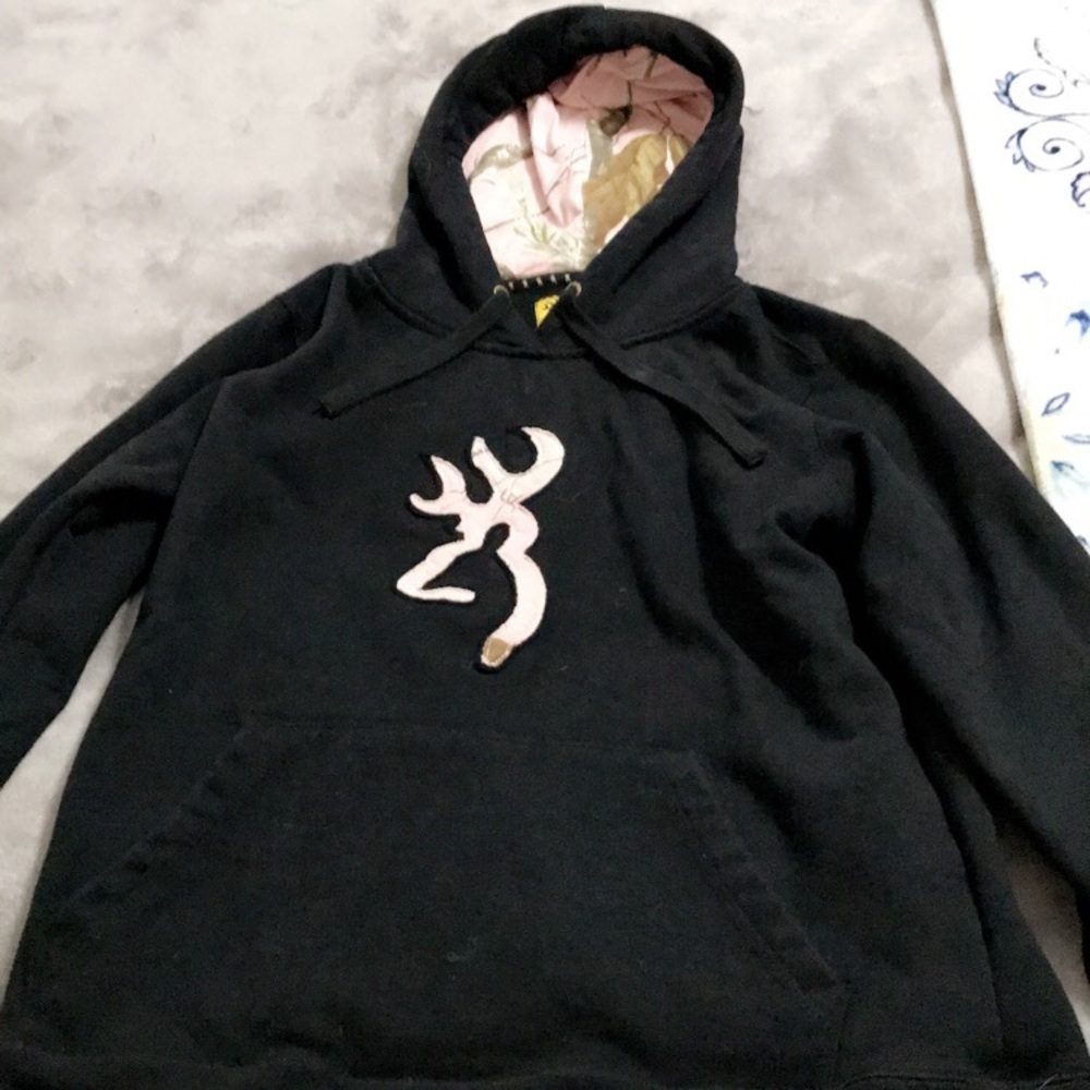 Pink camo browning hoodie